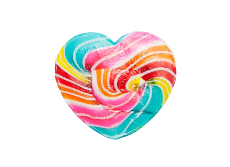 Colorful heart candy isolated on a white background