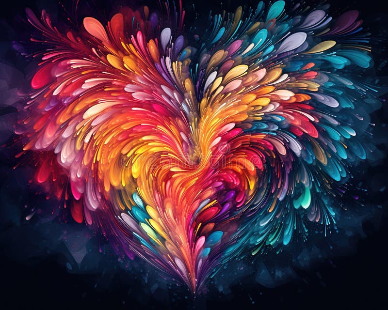 colorful heart and a colorful background.