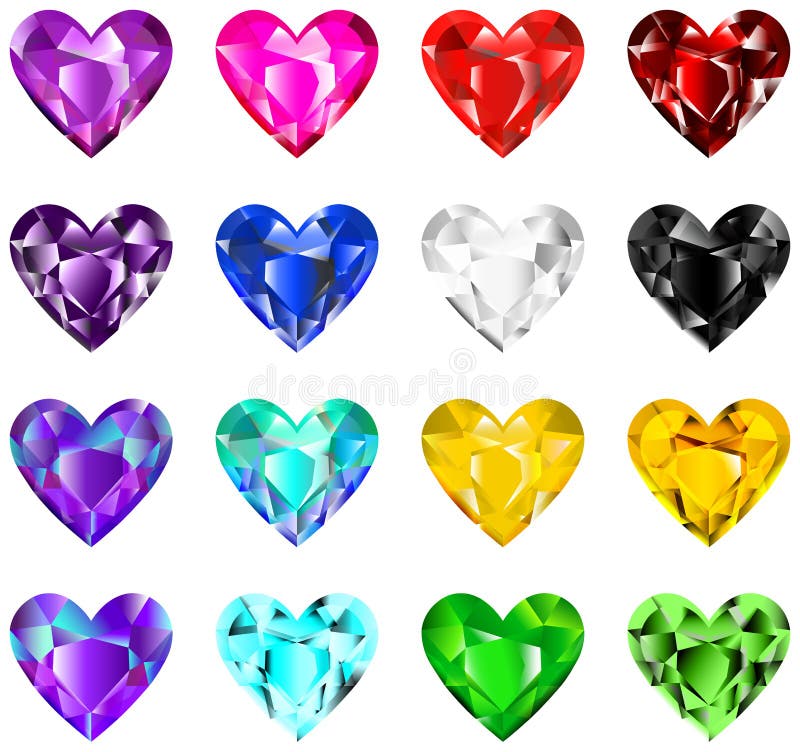 Colorful heart diamonds