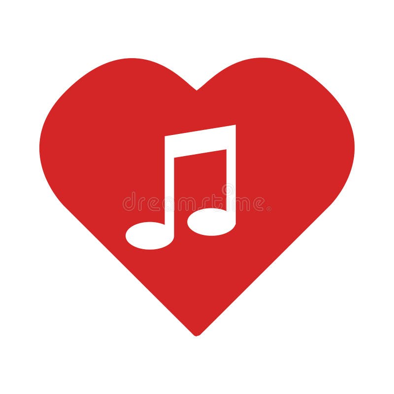 Colorful Heart with Musical Note Stock Vector Illustration of