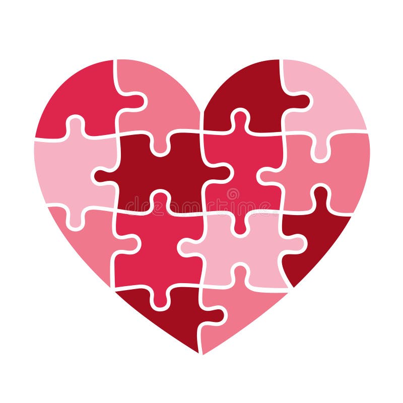 Download Valentine Jigsaw Love Heart Puzzle Pieces Flat Vector ...