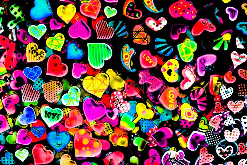 Colorful heart shape isolated on black background