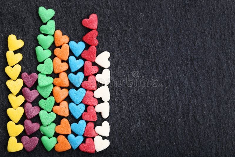 Colorful Heart Shaped Sprinkles Stock Photo - Image of dessert, design