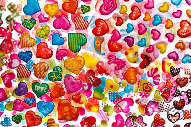 Colorful heart shapes