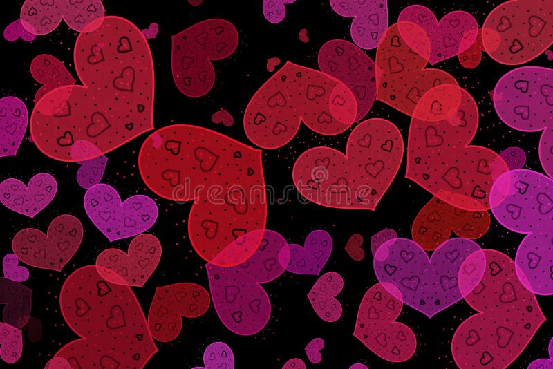 Colorful Hearths Background Illustration. Wallpaper for Artwork Stock ...