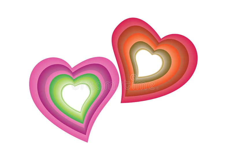 Colorful hearts - vector