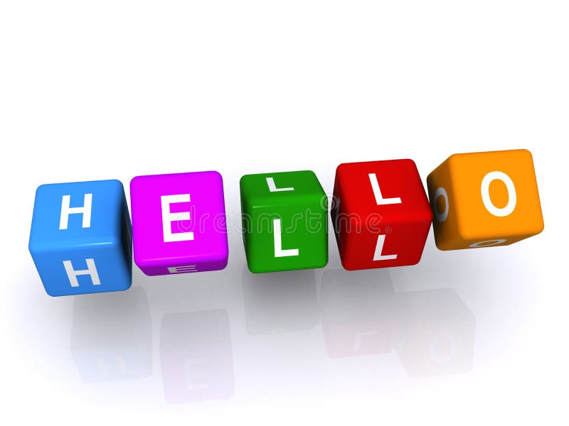 Colorful hello word block vector illustration