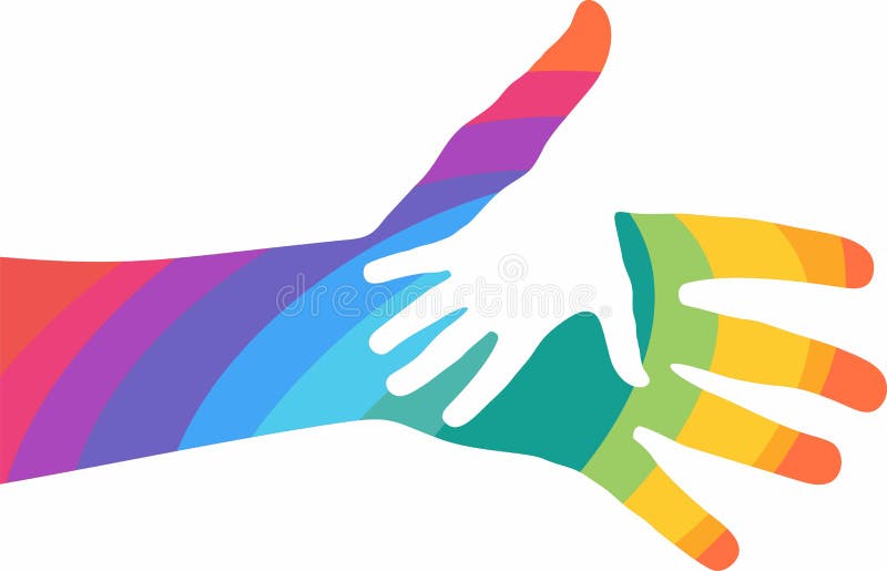 Colorful Helping hands stock vector. Illustration of hands - 117506160