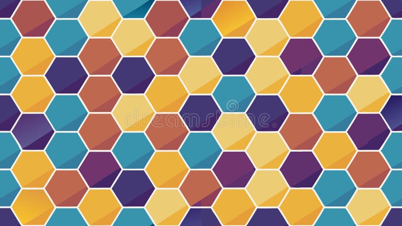 Colorful Hexagonal Pattern Background Design with Shadow Effect royalty free illustration