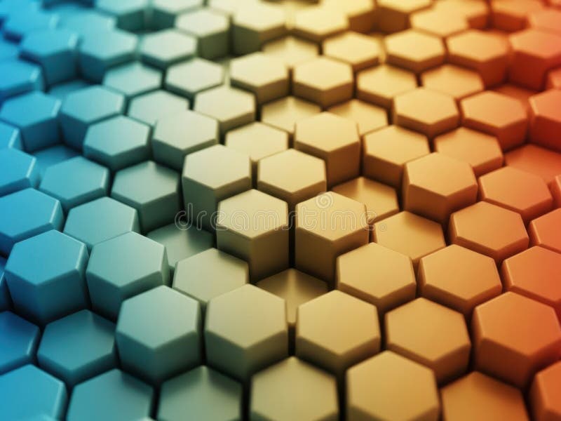 Colorful hexagonal pattern royalty free illustration