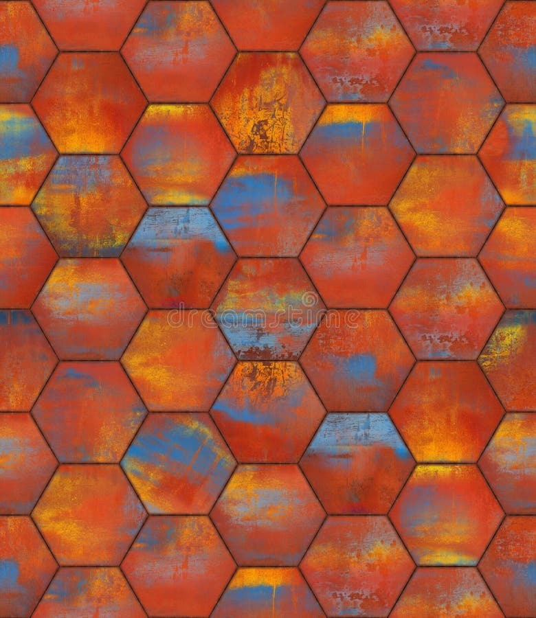 Colorful Hexagonal Tiled Seamless Texture stock photos