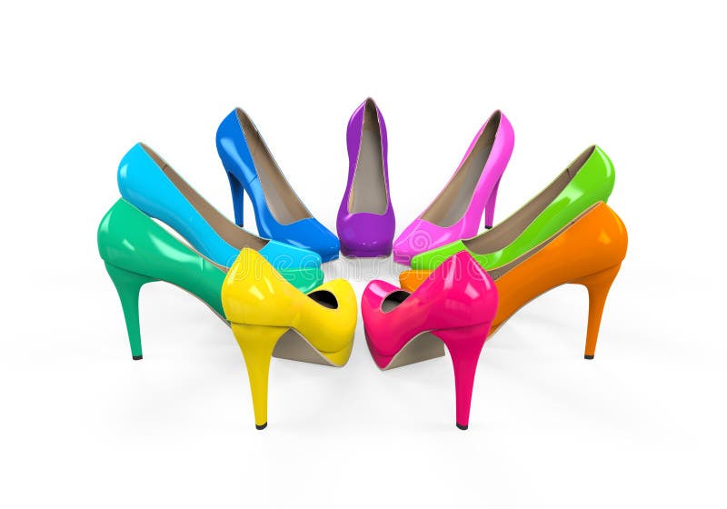 Colorful High Heels stock illustration. Illustration of fashionable ...