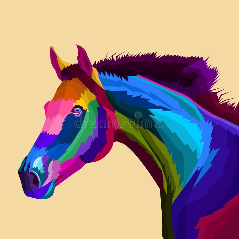 Colorful Horse Pop Art Portrait Vector Stock Vector - Illustration of  abstract, isolated: 167982297