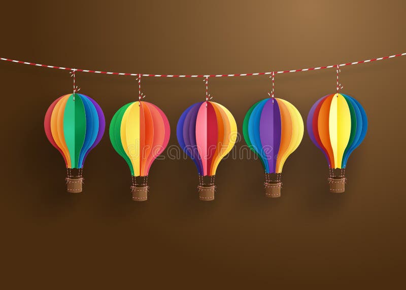 Colorful hot air balloon vector illustration Colorful hot air balloon vector illustration