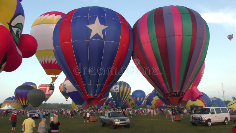 Colorful hot air balloons in early morning