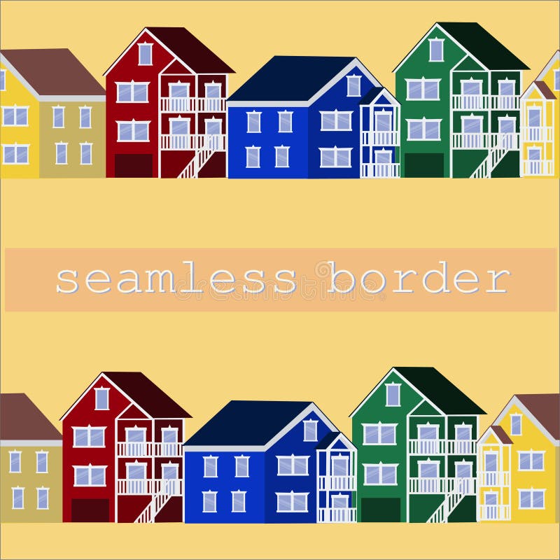 Colorful house border stock vector. Illustration of design 51274991