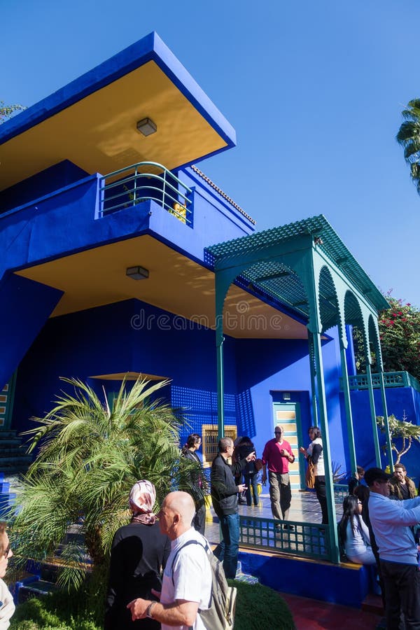 Colorful house in the Jardin Majorelle in Marrakesh