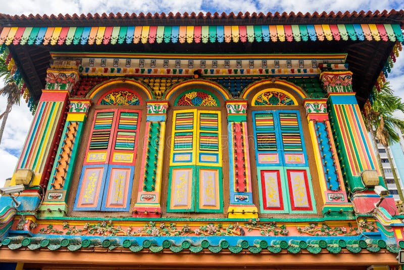 Colorful House of Tan Teng Niah in Little India, Singapore