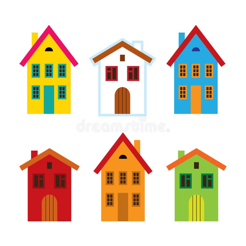 Colorful houses stock vector. Illustration of village - 76131410