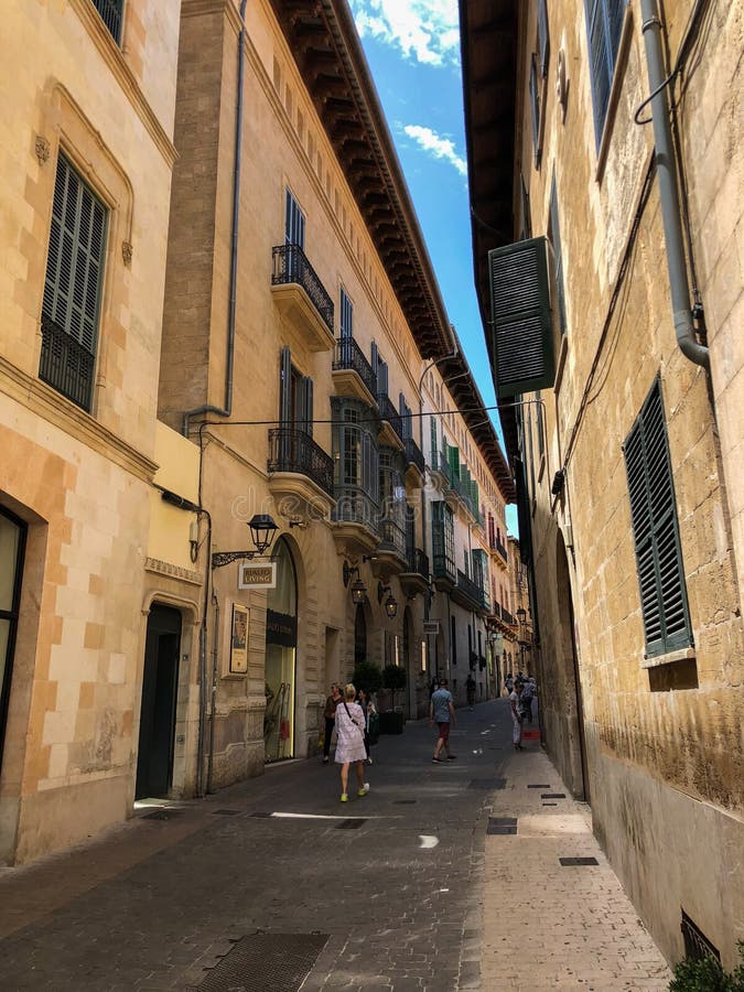 Colorful houses in the mediterranean old town of Palma, Spain Majorca, Balearic Islands. royalty free stock photography Colorful houses in the mediterranean old town of Palma, Spain Majorca, Balearic Islands. royalty free stock photography