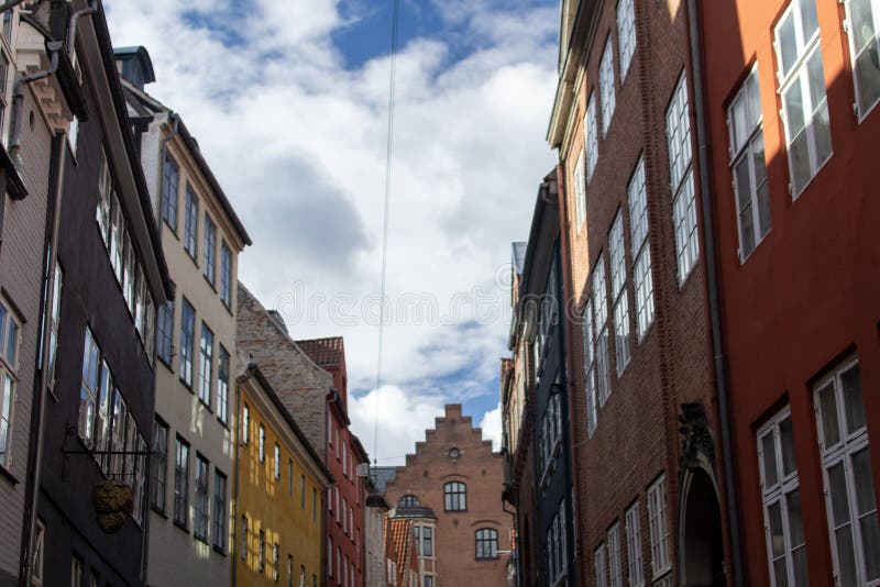 Magstraede`s colorful houses, Copenhague. stock photography Magstraede`s colorful houses, Copenhague. stock photography