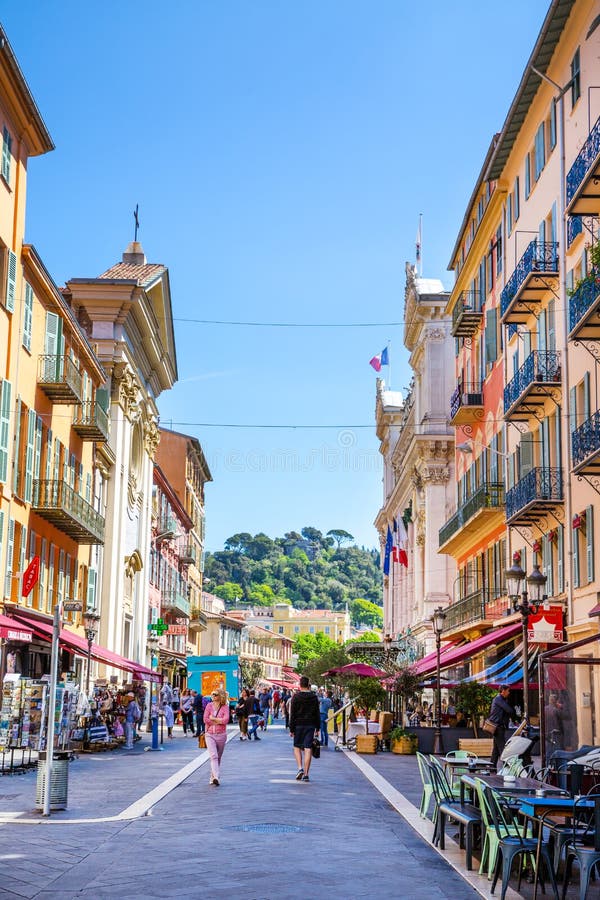 Nice, France - April 18 2017. Place Massena, Historic Square in Nice ...