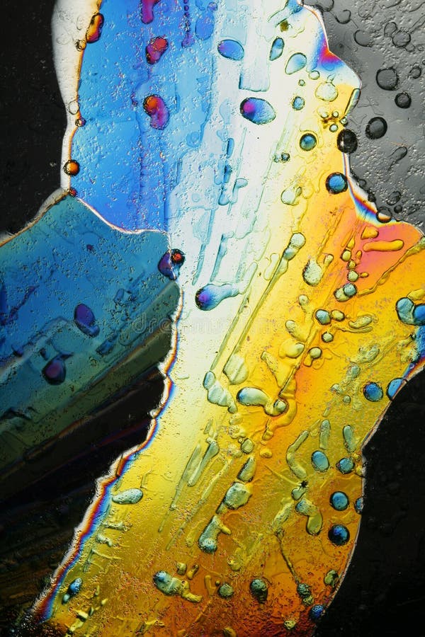 Colorful ice crystals macro