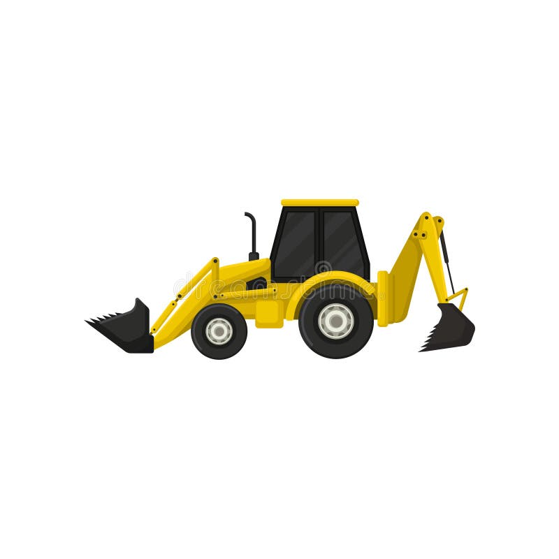 Yellow Tractor With Large Wheels Side View Heavy Machinery Farm Equipment  Modern Agricultural Vehicle Flat Vector Icon Stock Illustration - Download  Image Now - iStock