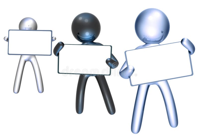 Colorful icon figure with blank message board