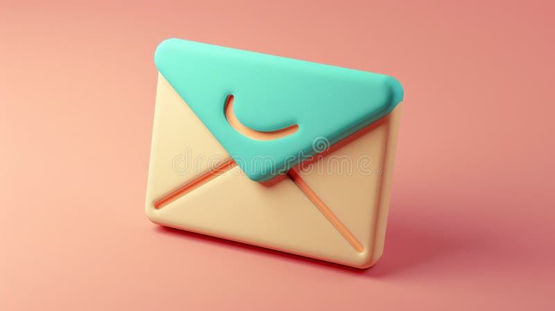 5 Colorful illustration of a 3D model of a mail icon stock illustration