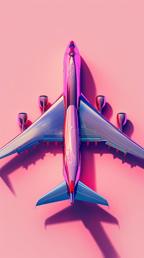20 Colorful illustration of a 3D model of a plane icon stock illustration