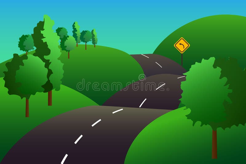 winding country road clipart