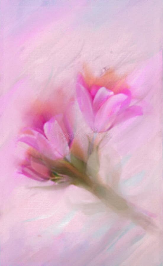 Colorful illustration in light purple, blue, pink spring flowers - Crocus . Elegant background.