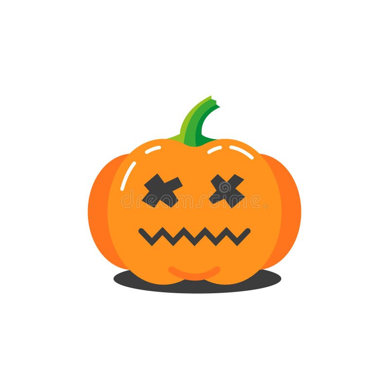 Illustration of a Simple Animated Cartoon Funny Pumpkin for Halloween that  Seemed To Have Died Stock Vector - Illustration of comic, halloween:  125229122