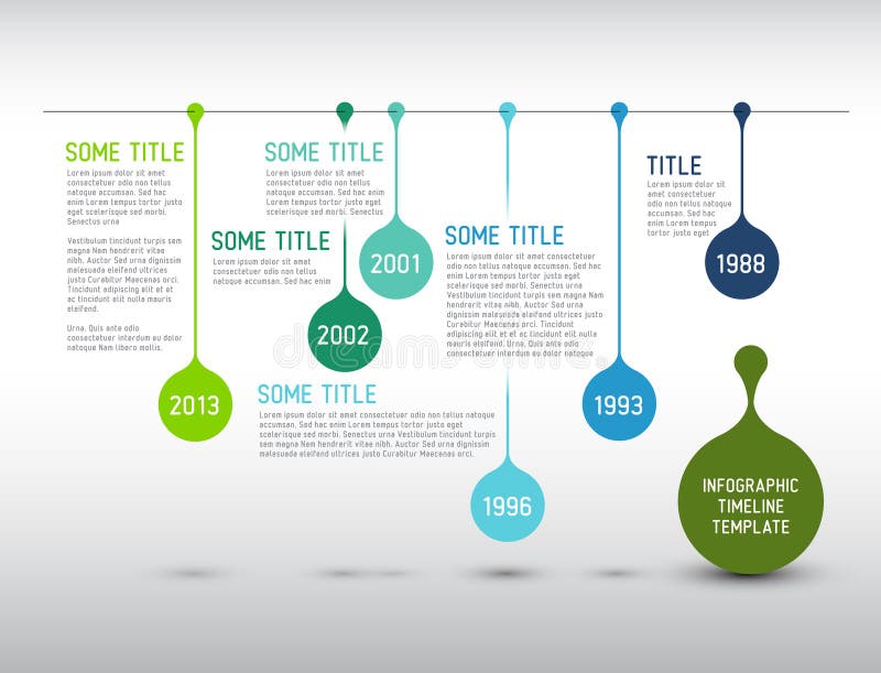 Bunte Vektor-Infografik timeline Berichtsvorlage mit Tropfen.