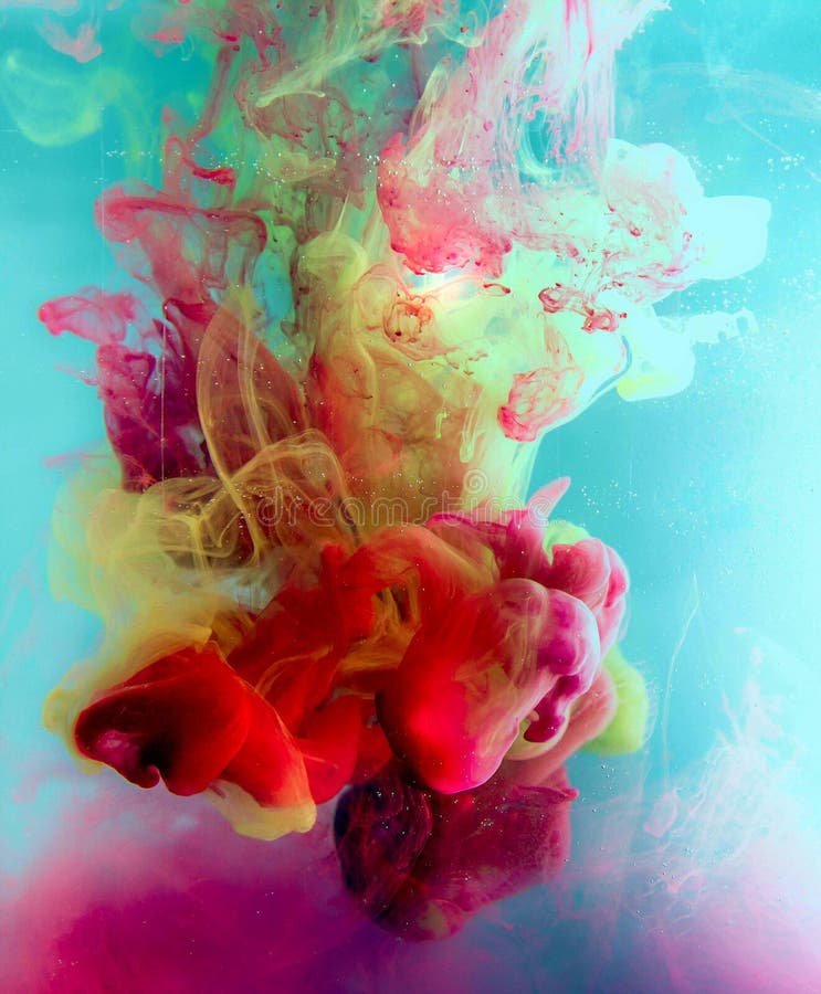 Colorful ink in water. Abstract background. smoke color