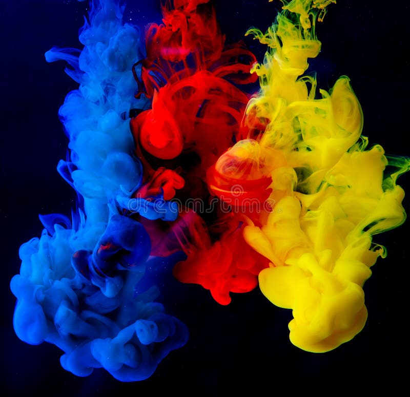 Colorful ink in water stock image. Image of light, flow - 38345747