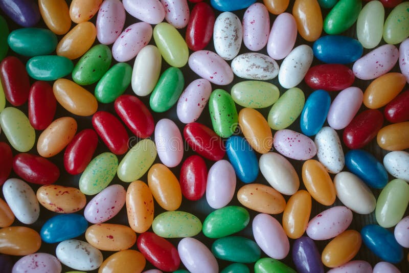 Colorful Jelly Beans As Texture and Background. Close Up View of Jelly