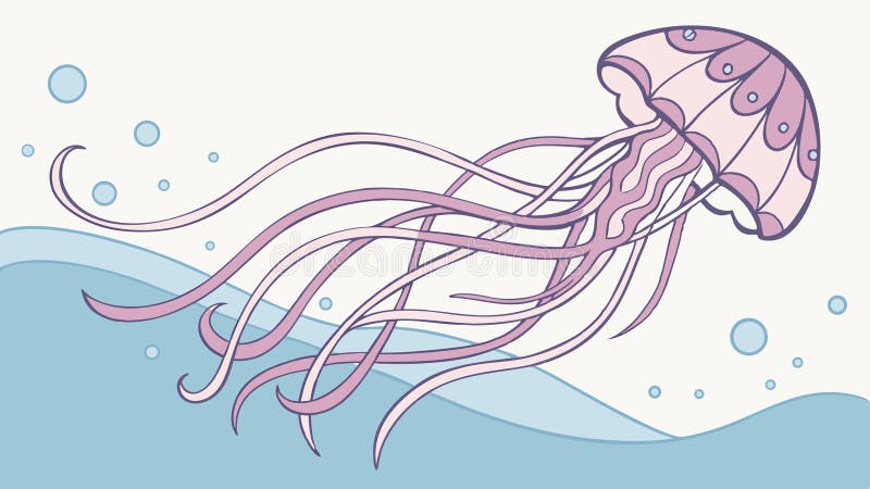 Colorful Jellyfish in Water. Marine ocean creature illustration, vector design Generative AI royalty free illustration