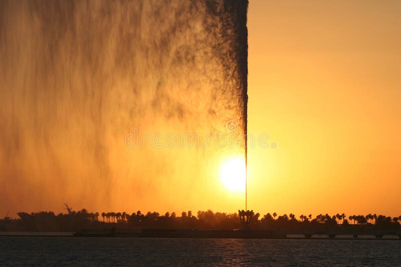 Colorful jet of water