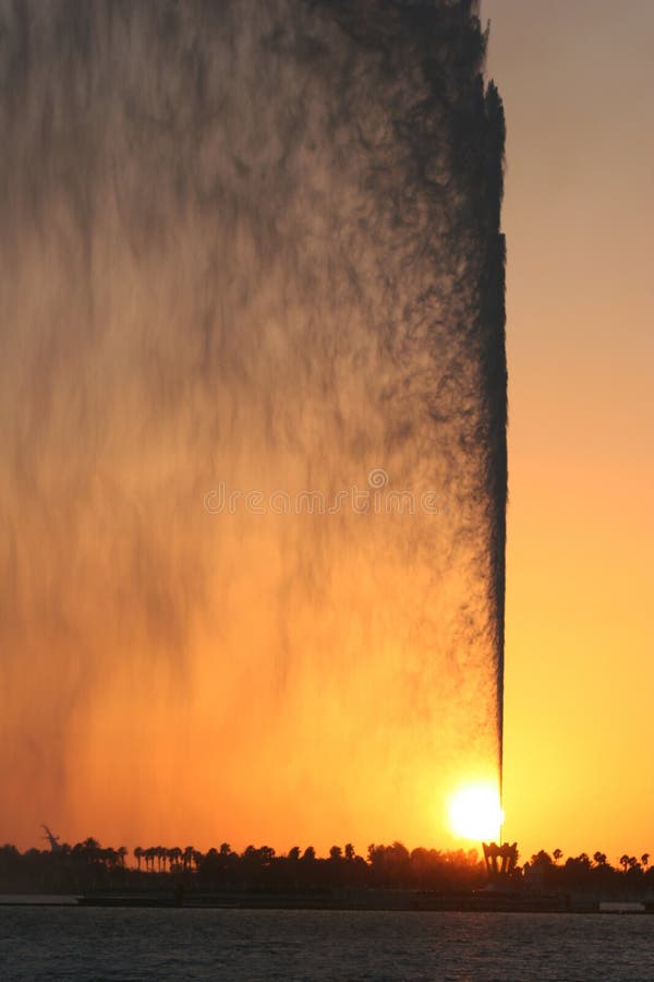 Colorful jet of water