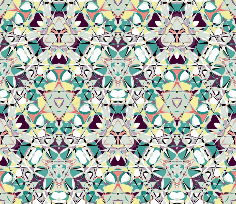 Colorful Kaleidoscope Seamless Pattern Composed Of Color Abstract Elements Stock Vector