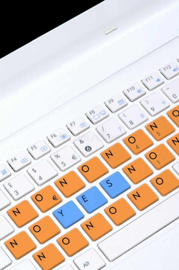 Computer Keyboard With Yes And No Key Stock Photo Image of email