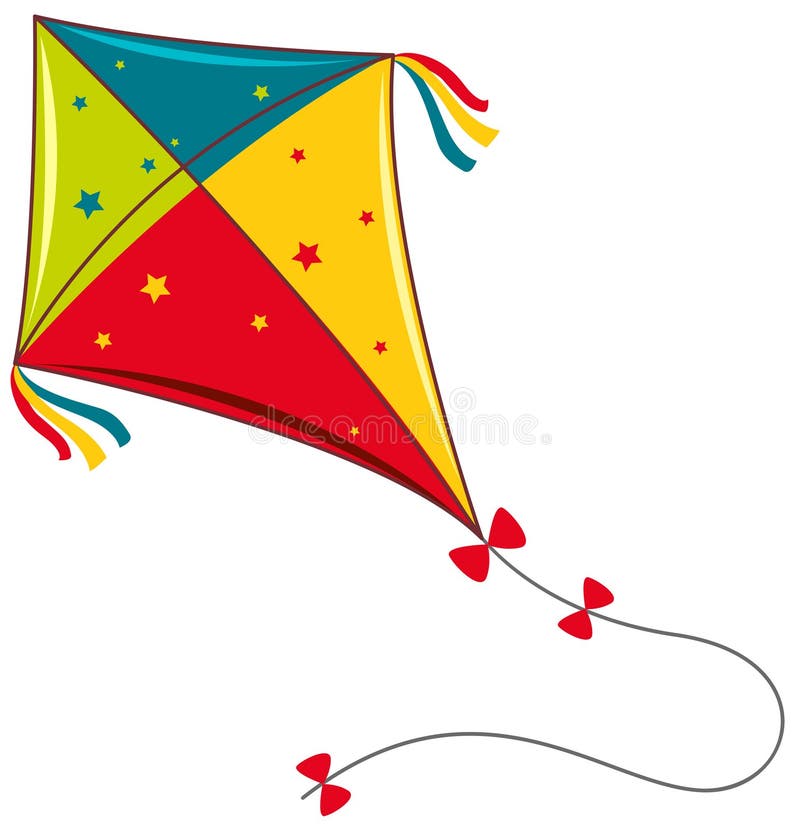 Colorful Kite on White Background Stock Vector - Illustration of ...