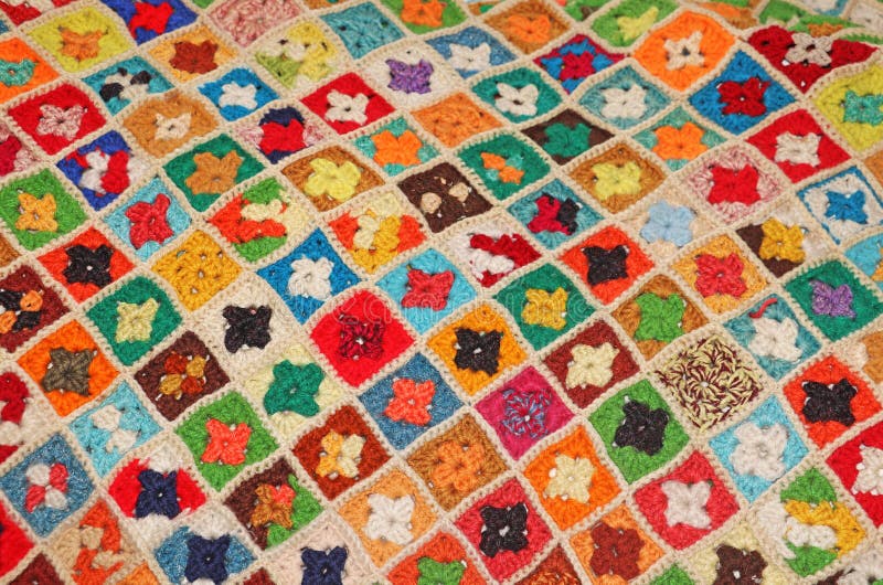 Colorful knitted blanket stock image. Image of handmade 147259643