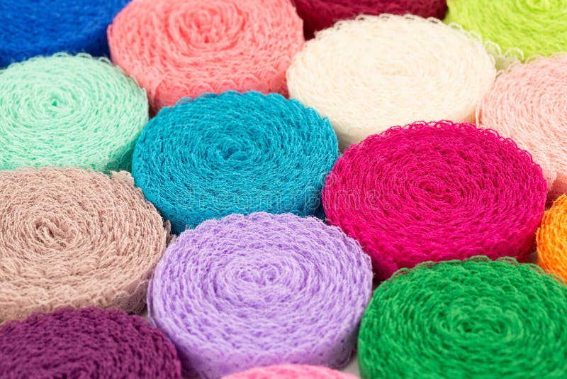 Colorful lace tapes stock image. Image of handmade, decorative 224609103
