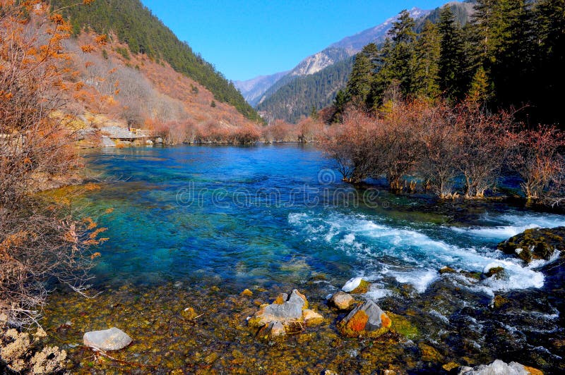 Colorful Lake In Jiuzhaigou China Stock Image Image Of Nature
