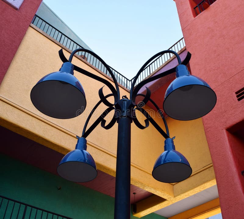 Colorful lamp post