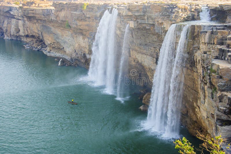 A colorful landscape of Chatrakote fall.The Chitrakote Falls is a natural waterfall