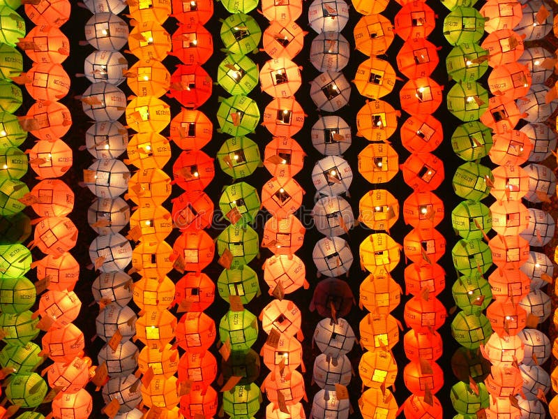 Colorful lanterns on buddha's birthday, buddhist temple, Seoul, South Korea. Colorful lanterns on buddha's birthday, buddhist temple, Seoul, South Korea